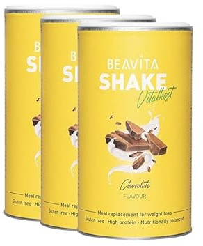 BEAVITA Vitalkost - Geschmack Schokolade - 3x 500g Pulver - feiner Eiweiß-Diät Shake - Mahlzeitenersatz reicht für 9 Shakes - Schoko Flavor - Kalorien sparen - glutenfrei mit 209 kcal pro Shake