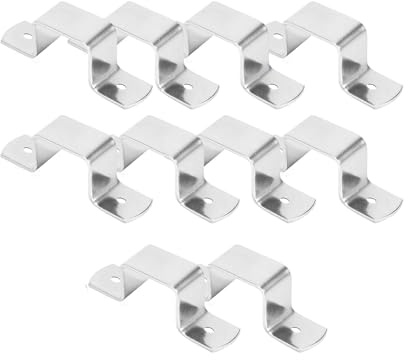 WAZUBC Lot de 10 Supports de Connexion en Forme de U, En Acier Inoxydable pour Poteaux de Clôture en Béton ou En Bois (90 x 90mm)