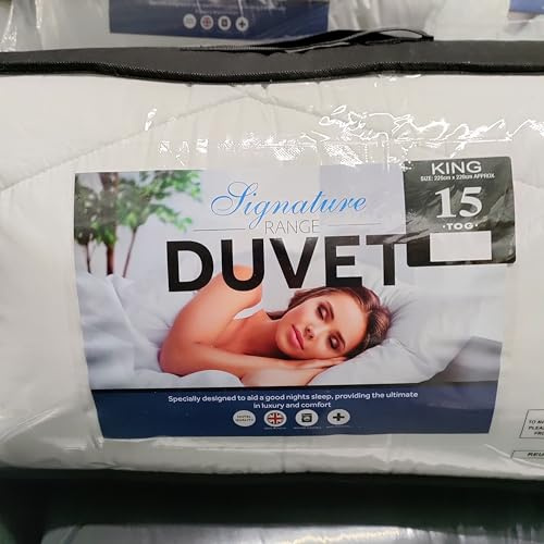 100% Cotton Duvet 15.0 tog King Size 230 Thread Count Cambric Cover Hotel Quilt Warm for Winter