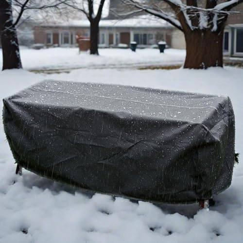 AJALGZ Outdoor Furniture Covers Waterproof Rattan Garden Furniture Covers, 360x320x20cm/LxWxH 420D Oxford Patio Cover for Rectangular/Oval Dining Coffee Tables Outdoor Sectional Sofa