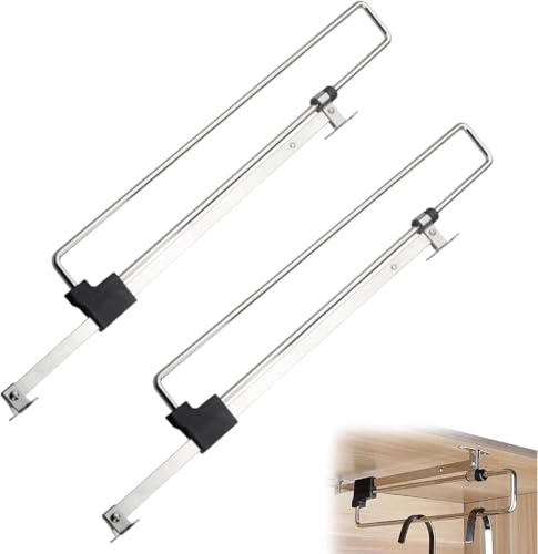 Zyiphor 2 Stück Ausziehbare Kleiderstange Schrank Ausziehbar 30cm Schrankstange Ausziehbar Kleiderschrank Stange Verstellbare Kleiderbügelhalter Teleskop für Schränke und Lagerbereiche (Silber)