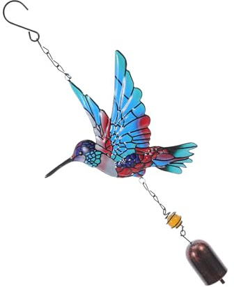 HOODANCOS Carillon Éolien en Métal Bleu Décoration Suspendue pour Jardin et Terrasse Carillon Décoratif Extérieur Résistant Éolien Apaisant pour Balcon