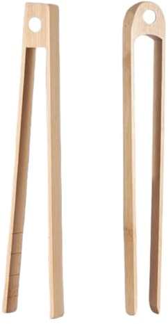 Pinces magnétiques en bois – 22 cm, pinces de cuisson en bois résistantes à la chaleur, tête ronde et carrée | Outil de cuisine pour, Fruits, fromage, cornichons, Muffins au Bacon, réutilisable,