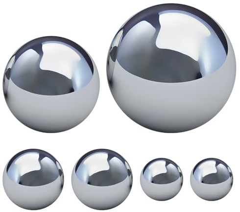 DOITOOL 6 Stück Edelstahl Gartenball mit Spiegelpolierten Kugeln LED Leuchtkugel Outdoor Leichte und Robuste Deko Kugeln für Garten und Terrasse