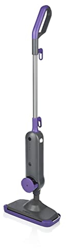 Swan Dirtmaster SC30130N Steam Mop, Rapid Heating, Multi-Surface, Chemical Free, Kills 99.9% of Bacteria & Germs, With Mop Pad & Carpet Glider, 1300W, Purple and Grey