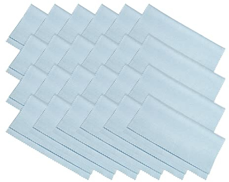 PATIKIL Eyeglass Microfiber Cleaning Cloth 7x6, 24 Pack Glasses Cleaning Cloth Soft Suede Wipe Screen Cloth for Camera Lens Eyeglasses Screens in Individual Vinyl Pouch, Blue