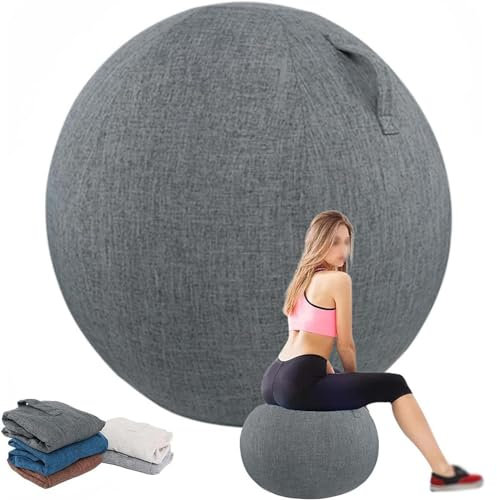 EUXCLXCL Yoga Ball HüLle Leicht und Faltbar Staubdicht Gymnastikball Stoff Cover für Sitzball Sitzball Büro Yoga Stuhl Schwangerschaft Home Gym Stilvoll und funktional,05,65cm