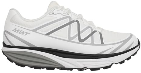 MBT Simba ATR 2 SYM Scarpe Sportive da Uomo Scarpe da Trekking Anatomiche e Comode Calzature Fisiologiche Confortevoli e Stabili con Suola Curva. Sneakers da Montagna. Colore Bianco