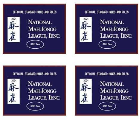 AENZA 4PCS National Mahjong Große Karte, Mah Jongg League, Neue Mahjong-Scorekarte, Regelkarte Mahjong，Mahjong Scorecard Standardhände Und Regeln Für Familienspiele
