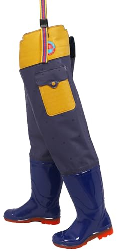 JPEOKOV Watstiefel Angelstiefel mit Stollensohle, verstellbare Schnalle für Watstiefel für Herren und Damen(Size:37 EU)