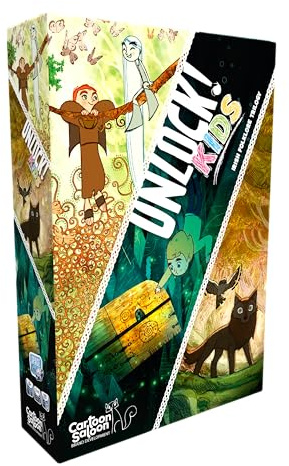 Asmodee | Unlock! Kids 4 - Emerald Isle History | Escape-spel för barn från 6 år | Kooperativt kortspel | Familjens brädspel | 20 min | 1 till 4 spelare | Svenska | Space Cow |