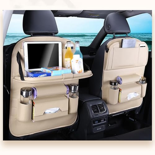 BAITUB Autositz Organizer für 𝖬𝖾𝗋𝖼𝖾𝖽𝖾𝗌-Benz C220 Auto Organizer Kinder Autositz Rücksitz Organizer Autositz Organizer mit Faltbarer Tischschale Leder Rücksitz Protecteur