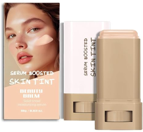 Beauty Balm Serum Boosted Skin Tint – Hydrating Tinted Moisturizer Foundation Stick, Portabl Moisturizing Contour Stick for Face Makeup (# 04)