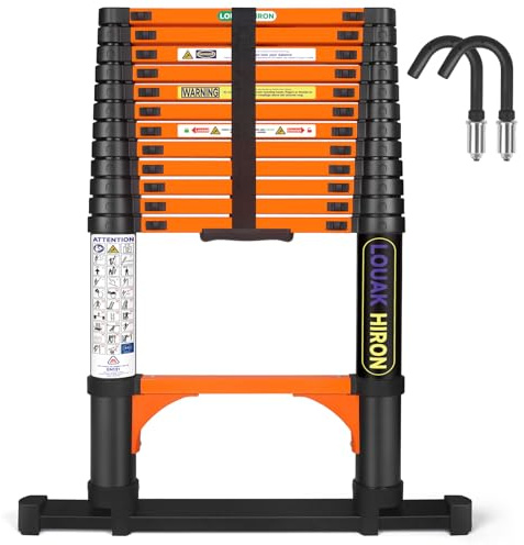 Scala telescopica da 3,8 m, allungabile, pieghevole, antiscivolo, per uso domestico