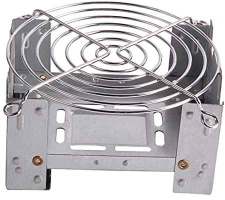 KiBcsLic 1x Edelstahl Camping Kochen Spiritusbrenner mit Ständer Rack