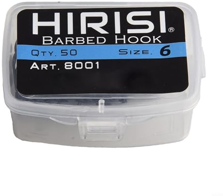 Yuanpgky 50 Stück Barb Angelhaken 2/4/6/8 für Karpfen, Hartstahl 8001 Angelhaken, schwarz, professionelles Terminal Tackle zum Angeln (Nummer 6)