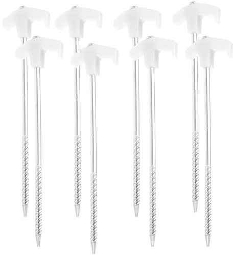 UPKOCH 8pcs Glow-in-The-Dark Aluminum Tent Stakes Heavy Duty Camping Stakes with Windproof Ropes for Outdoor Tents and Tarps