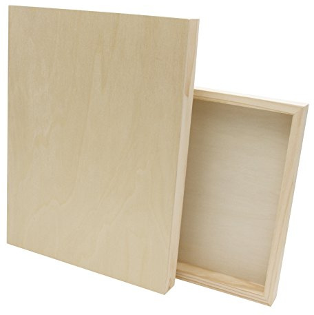 Paintersisters Målarunderlag av trä från 30 x 30 till 70 x 100 cm, 3D-utseende – 38 mm tjock, 2 stycken vardera 30 x 40 cm målningsplattor av trä, träduk, ulmer trämålning