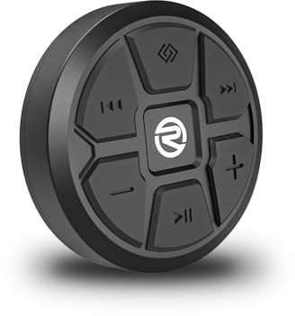 Recoil Waterproof Bluetooth Media Button Steering Wheel Remote Control for Car Bike Motorbike Boat Powersports Compatible iPhone Samsung Galaxy or Any Android Device