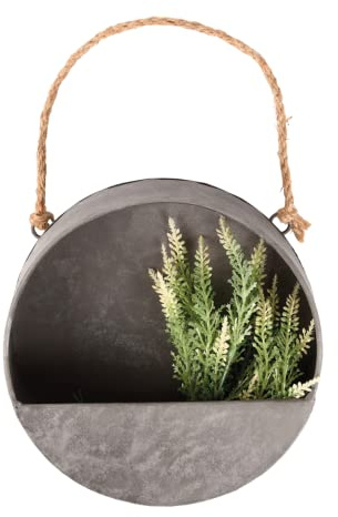 Esschert Design Blumenkasten, rund, S, D 20 x T 6,7 cm, Zink
