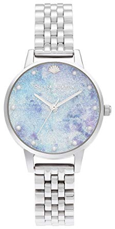 Olivia Burton Reloj Analógico de Cuarzo para Mujer Colección Under The Sea con Correa de Acero Inoxidable Plateada - OB16US43