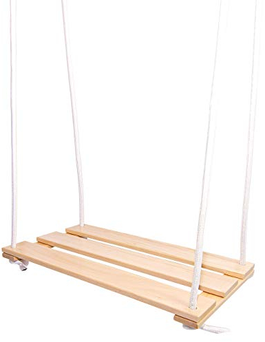 Woudi® Balançoire extra large pour enfant - Largeur d'assise : 50 cm - Hauteur réglable (jusqu'à 150 cm de longueur de la corde) - Siège de balançoire pour intérieur/extérieur, jardin, aire de jeux -