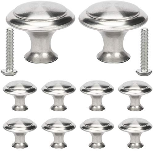 astarye 10 Stück Möbelknöpfe Schrankknäufe Schubladenknopf Kommodenknöpfe Runde Stil Silber