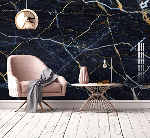 Schwarzer Marmor Textur 3D Stein Tapete Wandbild Für Wohnzimmer 3D Marmor Wandbild Tapete Wandaufkleber Dekor,300 * 210Cm