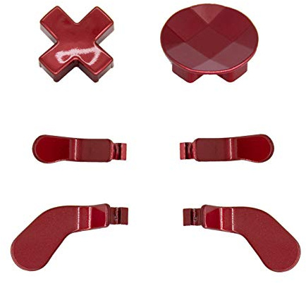 YUNMGALH Metal 2 D-pads, 4 Paddles (Medium & Mini) Trigger Buttons Replacement for Elite Series 2, Xbox One Elite Controllers -Red