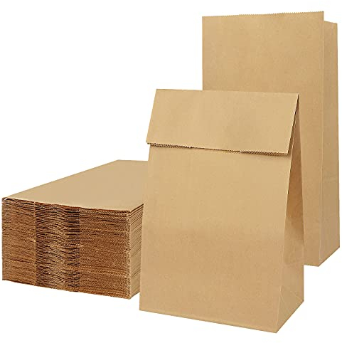 100 Stück braune Papiertüten, kleine Kraftpapiertüten, Geburtstag, Papiertüten, Bonbons, Papiertüten, Mittagessen, Sandwich zum Mitnehmen, Lebensmittelbeutel, Geschenktüten aus Kraftpapier für die