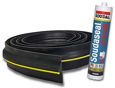 Garage Door Rubber Draught Seal Threshold Waterproof Excluder (2.5m) - Free Sealant Provided