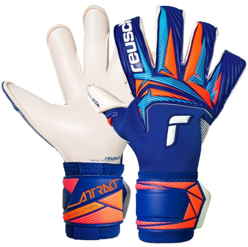 Reusch Profi Torwarthandschuhe Herren Erwachsene | extra starker Grip | präzise Passform, atmungsaktiv, für Training & Spiel, für Kunstrasen & Naturrasen, Größe 7,5-12, Attrakt Gold X Evolution