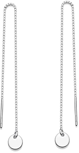 MATERIA by Matthias Wagner Durchzieher Ohrringe Silber 925 Plättchen rund Ohrhänger Damen lang SO-10