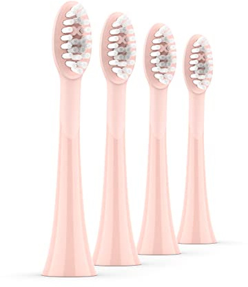 Ordo Replacement Sonic Toothbrush Heads for Teeth Cleaning, Plaque Removal, Silicone Polishing, Deep Clean Bristles, Adults, Pack of 2, Rose Gold (Rose Gold, Pack of 4)