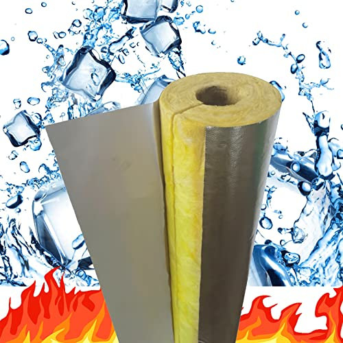 Yufenj Waterproof Pipe Insulation,Pipe Insulating Jacket，Glass Wool Foam Insulation，suitable for Steam Pipe Insulation for winter pipe freezing protection (Size : 60 * 30 * 1000mm)