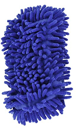 M METERXITY Chenille Sponge Mitten - Universal Glove Wash/Wipe Glass, Window, Screen, Apply to Household Daily Cleaning (9.06 x 5.12 x 2.36 Inches, Blue)