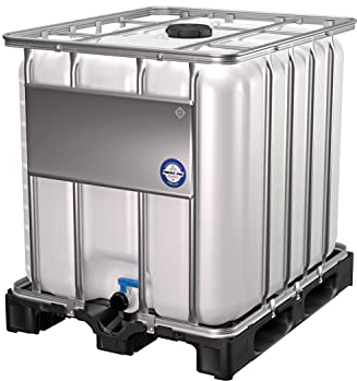 DIE BOX FABRIK IBC Container 1000 Liter mit UN-Zulassung - Neuware | Regenwasserbehälter | IBC Tank - Sichere Lagerung auf PE Palette | 245 mm Einfüllöffnung