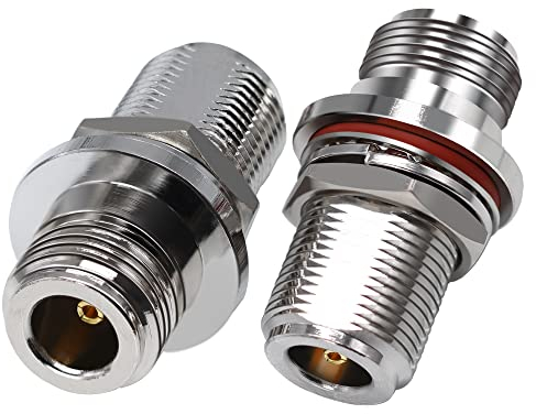 TUOLNK N Typ Buchse Adapter N Buchse auf N Buchse Schott Koaxialstecker für Antennenkoaxialkabel 2St