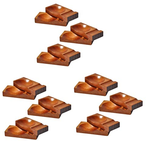 Cabilock Lot De 3 Porte- Réutilisables en Bois Naturel Support pour Oreiller pour Banquet Salle À Manger Hôtel Support De Vaisselle 6 Pièces X 3