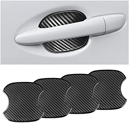 JNNJ 4 Stück Auto-Griff-Schutzfolie, TPU-Kratzschutz-Aufkleber, 3D-Kohlefaser-Textur, Auto-Cup-Schutzfolie, Fahrzeugschalen-Lackabdeckung (9,5 x 10 cm)