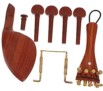 WHAMVOX Holz Violinen Zubehör Mit Stimmwirbeln Endstiften Und Kinnhalter Für Instrumenten Ersatzteile Und Reparaturteile