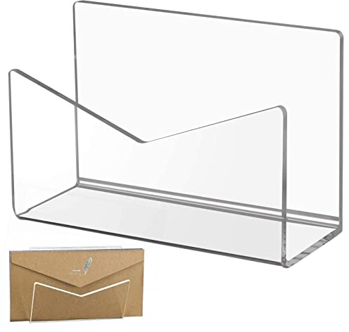 Wilmot 5 Pcs Postsortierer löschen - Acryl-Briefhalter Arbeitsplatte,Aktenhalter aus Acryl, Schreibtisch-Organizer, Aktensortierer, Aktenordner, Mail-Organizer, Briefhalter für Umschläge, Post,