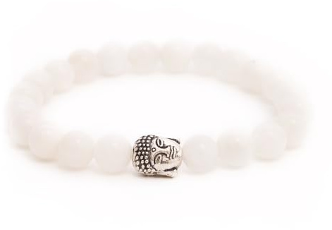 BERGERLIN Buddha Armband Damen Herren, Naturstein Edelstein, 8mm | Buddha Armband 8mm mit silbernem Charm: Edelstein Armband Damen & Herren, echt – vom deutschen Prüflabor bestätigt.
