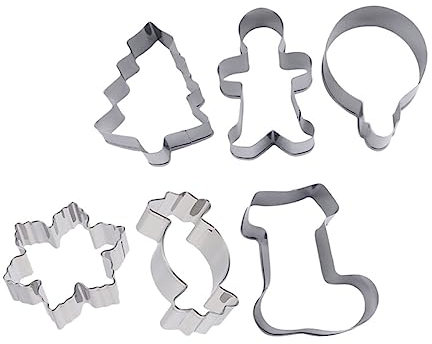 Ciieeo 6 Moldes De Acero Inoxidable Para Galletas Navideñas Cortapastas Creativos