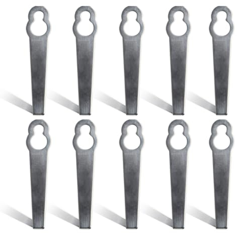 Rasentrimmer Ersatzmesser Metall, 10 Stück, dellyy Replacement Blades for Trimmer, Metallmesser für Rasentrimmer, Rasentrimmer Klingen Metall, Rasenmäherklinge Ersetzen