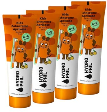 Hydrophil tandkräm för barn – musen – med smak – barntandkräm 2–6 och 0-2 – naturkosmetik – baby tandkräm – junior – med fluor (4)