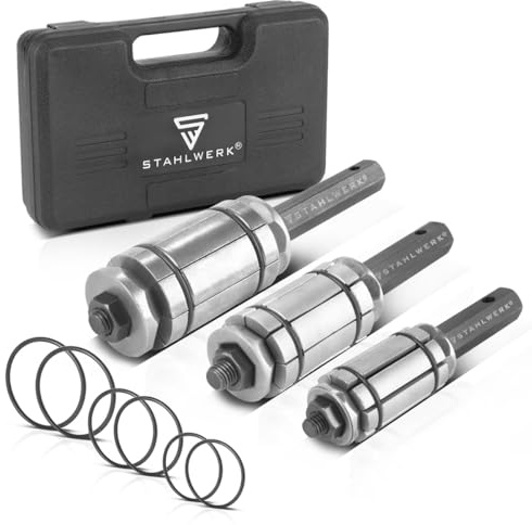 STAHLWERK set di espansori per tubi 29-89 mm Set di espansori per tubi di scarico in 3 parti | espansore per tubi | formatore di tubi di scarico | divaricatore di tubi | utensile per veicoli