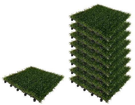 HTI living Kunstrasenplatte 9-teilig Nessa klick Terrassen- und Balkonfliesen