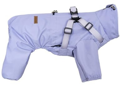 Hixingo Hundemantel mit Beinen, Winter Warme Hundemäntel mit Leinenloch Winddichte Kalte Hundejacke Wintermantel & Winterjacken für Kleine Mittel Große Hunde (XXL,Lila)