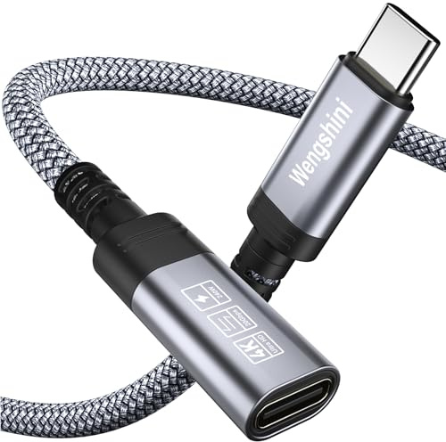 Wengshini USB C Verlängerungs Kabel 2M,USB C Buchse auf USB Stecker USB C Kabel Verlängerung,100W/20Gbps Datenübertragung für Laptop, Mobiltelefon, Monitor, Geräte usw.